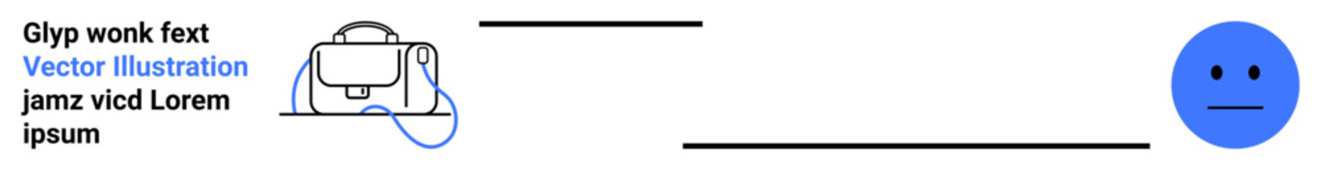 Handbag icon with cord next to a neutral face blue emotion. Ideal for e-commerce, fashion, branding, social media, reviews, user feedback, and online shopping platforms. Landing page