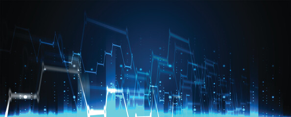 Technology and innovation abstract concept on blue background