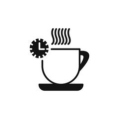 Coffee time icon Simple thin line flat symbol