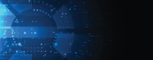 Technology and innovation abstract concept on blue background