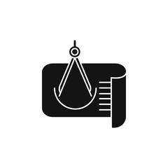 Construction plan icon Simple thin line flat symbol