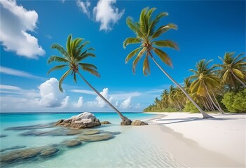beach with palm trees