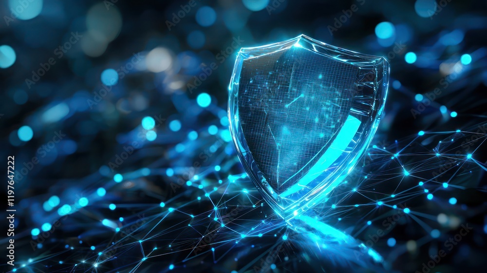 Aufkleber digital shield cybersecurity and data protection in the network age