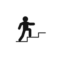 Man climbing icon Simple thin line flat symbol