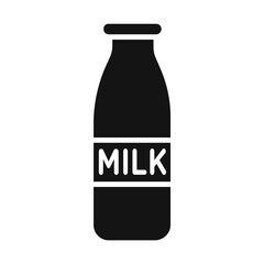 Milk bottle icon Simple thin line flat symbol