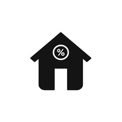 Mortgage rate icon Simple thin line flat symbol