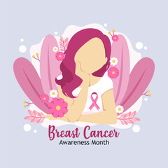 Vector template of Breast Cancer Awareness Month  Banner