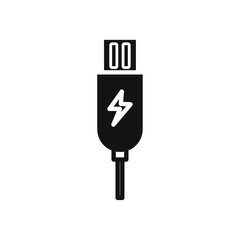 Plug USB cable icon Simple thin line flat symbol