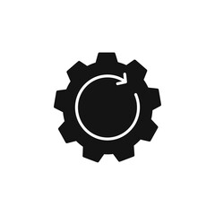 Recovery gear icon Simple thin line flat symbol