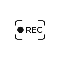 Recording icon Simple thin line flat symbol
