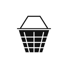 Shopping basket icon Simple thin line flat symbol