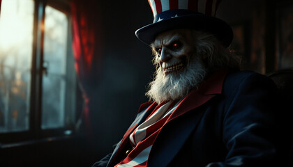 Sinister Uncle Sam: A Dark and Dramatic Portrait
