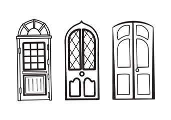 Elegant Door Line Art Collection | Hand-Drawn Minimalist Vector Designs