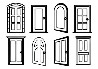 Elegant Door Line Art Collection | Hand-Drawn Minimalist Vector Designs
