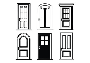 Elegant Door Line Art Collection | Hand-Drawn Minimalist Vector Designs