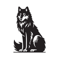 Unique wolf silhouette for modern design applications - Wolf illustration - minimallest wolf vector
