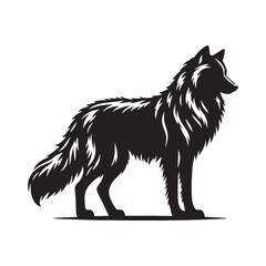 Detailed wolf silhouette for print and digital applications - Wolf black vector
