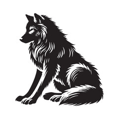 Modern wolf silhouette for artistic design purposes - Wolf illustration - minimallest wolf vector
