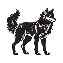 Bold wolf silhouette for creative media needs - Wolf illustration - minimallest wolf vector
