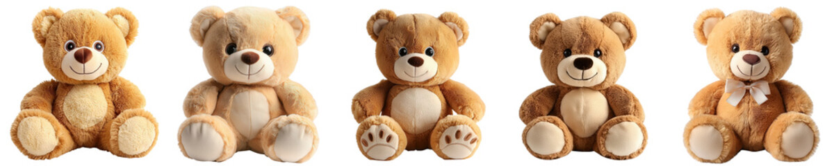 Obraz premium Valentine elements. Collection set adorable teddy bears arranged.