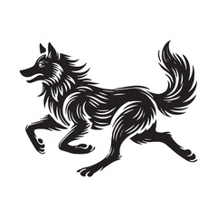 Captivating wolf silhouette for print and digital use - Wolf black vector
