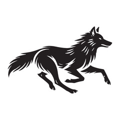 Majestic wolf silhouette for modern digital projects - Wolf black vector
