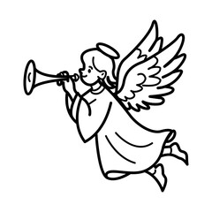 Angel trumpet icon in doodle style