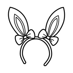 A hand drawn icon of a bunny headband