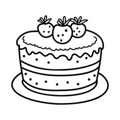 A hand drawn icon of a sweet cake