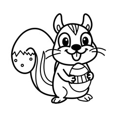 A doodle style icon of a chipmunk
