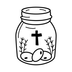 Blessing jar icon in hand drawn style