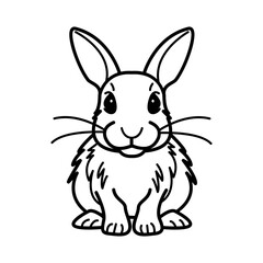 A hand drawn icon of a cute rabbit