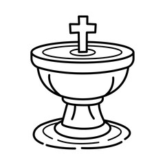 Baptism icon in doodle style