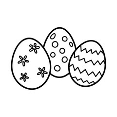 Paschal eggs icon in hand drawn style