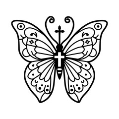 A drawing style icon of a beautiful butterfly