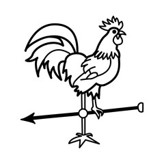 Weather vane icon in doodle style