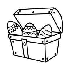 Doodle style icon depicting treasure eggs
