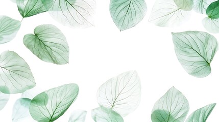 Serene Green Leaves: A Delicate Botanical Print