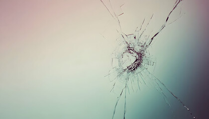 Cracked smartphone screen displayed on a minimalist background -