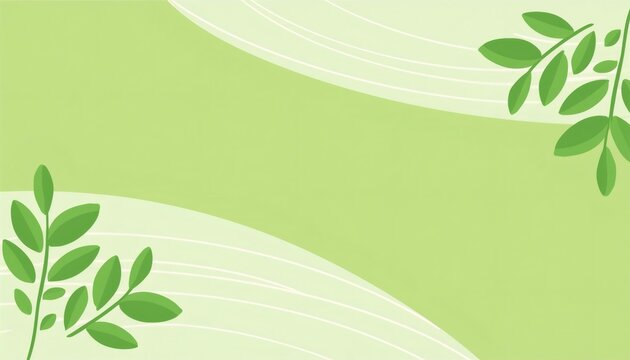 Green leaves over a light green abstract background with copy space, perfect for a nature related design