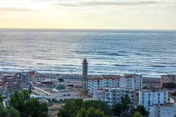 algeria, village, mediterranean sea, africa, north africa, algiers, aerial africa, algeria village,...