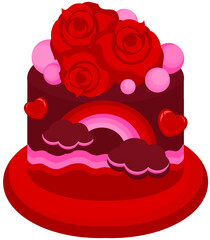 chocolate cake with rose