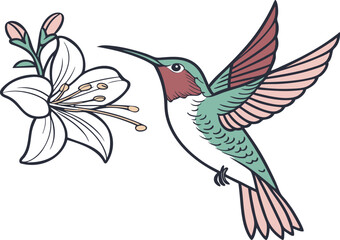 illustration of a bird with flower