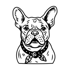 Bulldog icon in hand drawn style