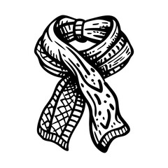 A hand drawn icon of a scarf