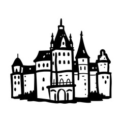 Obraz premium Loire valley icon in doodle style