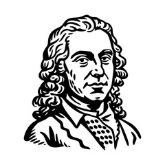 French architect icon in doodle style