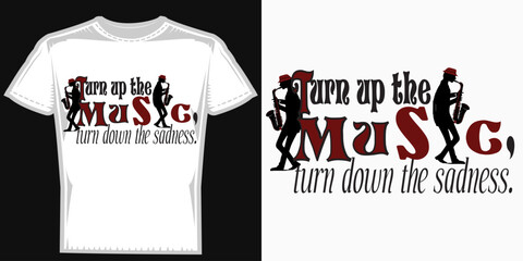 Music illustration for t-shirt design, music t-shirt design sentence, All you need is music, eat sleep music repeat, music can change the world, dinosaur music t-shirt design. Colorful and fashionable