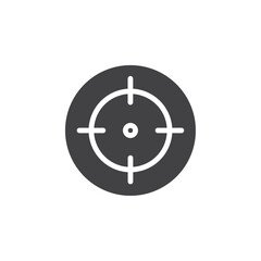 Aim icon Symbol mark in filled style