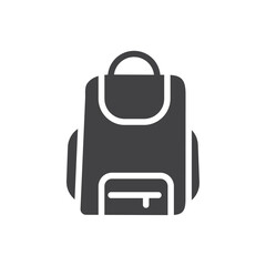Backpack icon Symbol mark in filled style